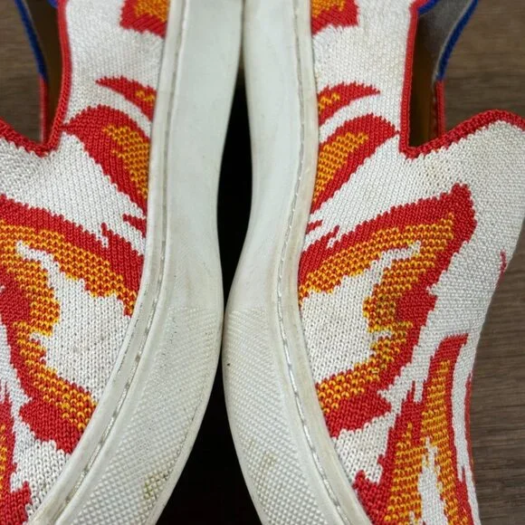 Rothys Kids Sz 2  flame sneakers white machine washable Style 007-107 Slip-On - Picture 3 of 8